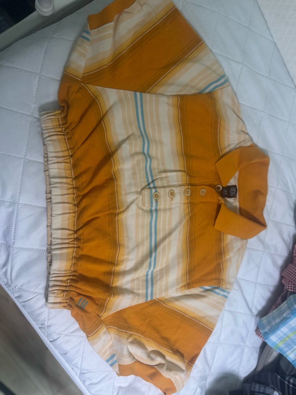 BDG Mustard Yellow Striped Polo Cropped Top